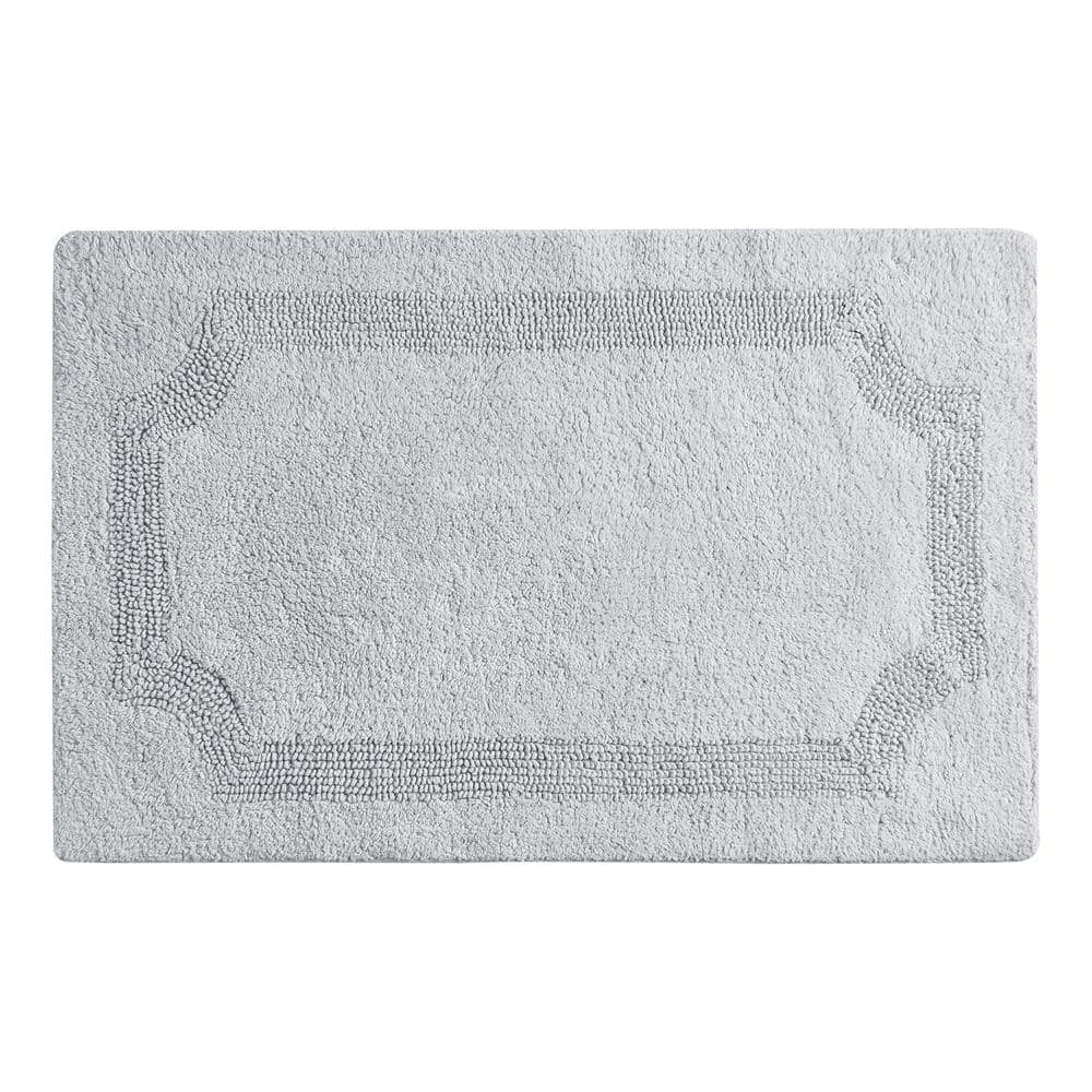 Laura Ashley Reversible Cotton 21 x 34 in. Bath Mat, Light Grey