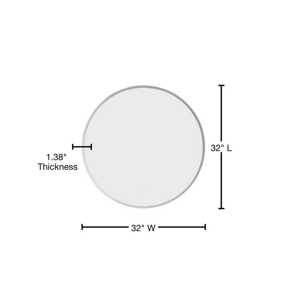 Century 32 in. W x 32 in. H Frameless Round LED Light Bathroom Vanity Mirror in Silver Finish