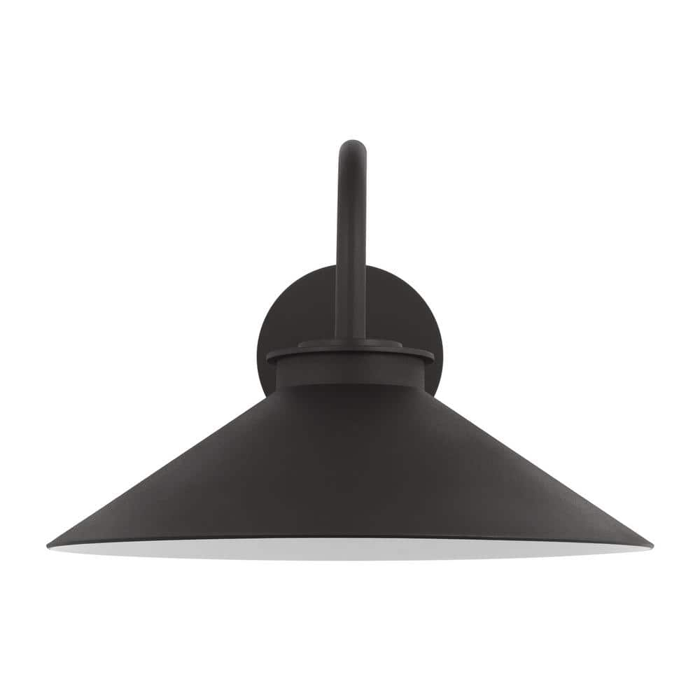 Generation Lighting Modern Barn Light 11.375-in H Black Hardwired Dark Sky Integrated LED Outdoor Wall Light