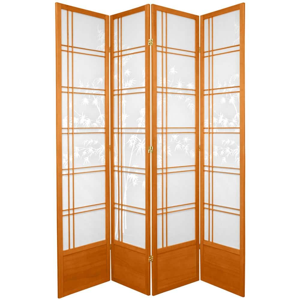7 ft. Honey 4-Panel Room Divider
