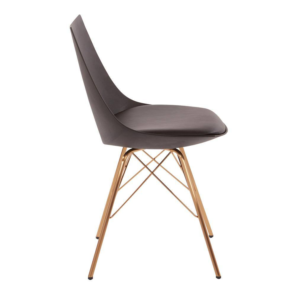 Oakley 18.5 in. Width Standard Black/Gold Faux Leather Guest Office Chair