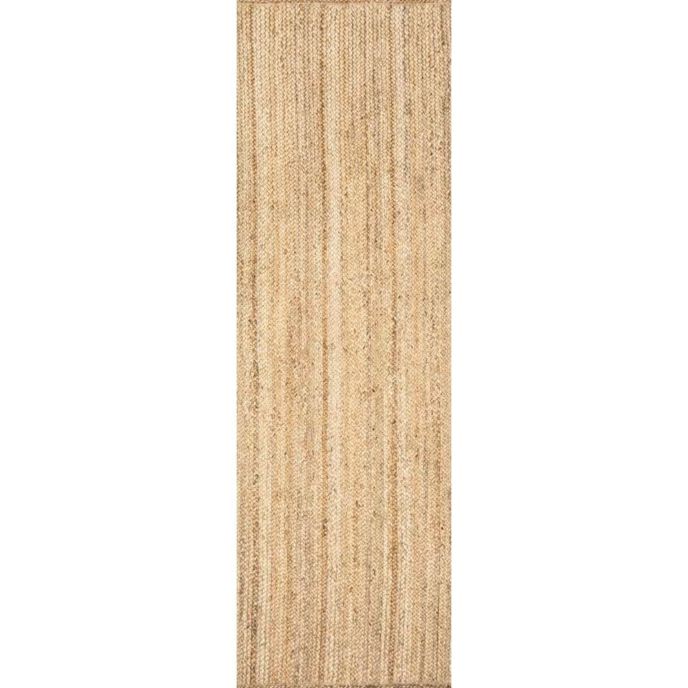 nuLOOM Rigo Hand Woven Farmhouse Jute Runner Rug, 2' 6" x 16', Natural