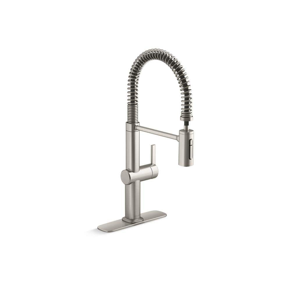 KOHLER Clarus Semi Professional Single Handle Pull Down Sprayer Kitchen Faucet in Vibrant Stainless