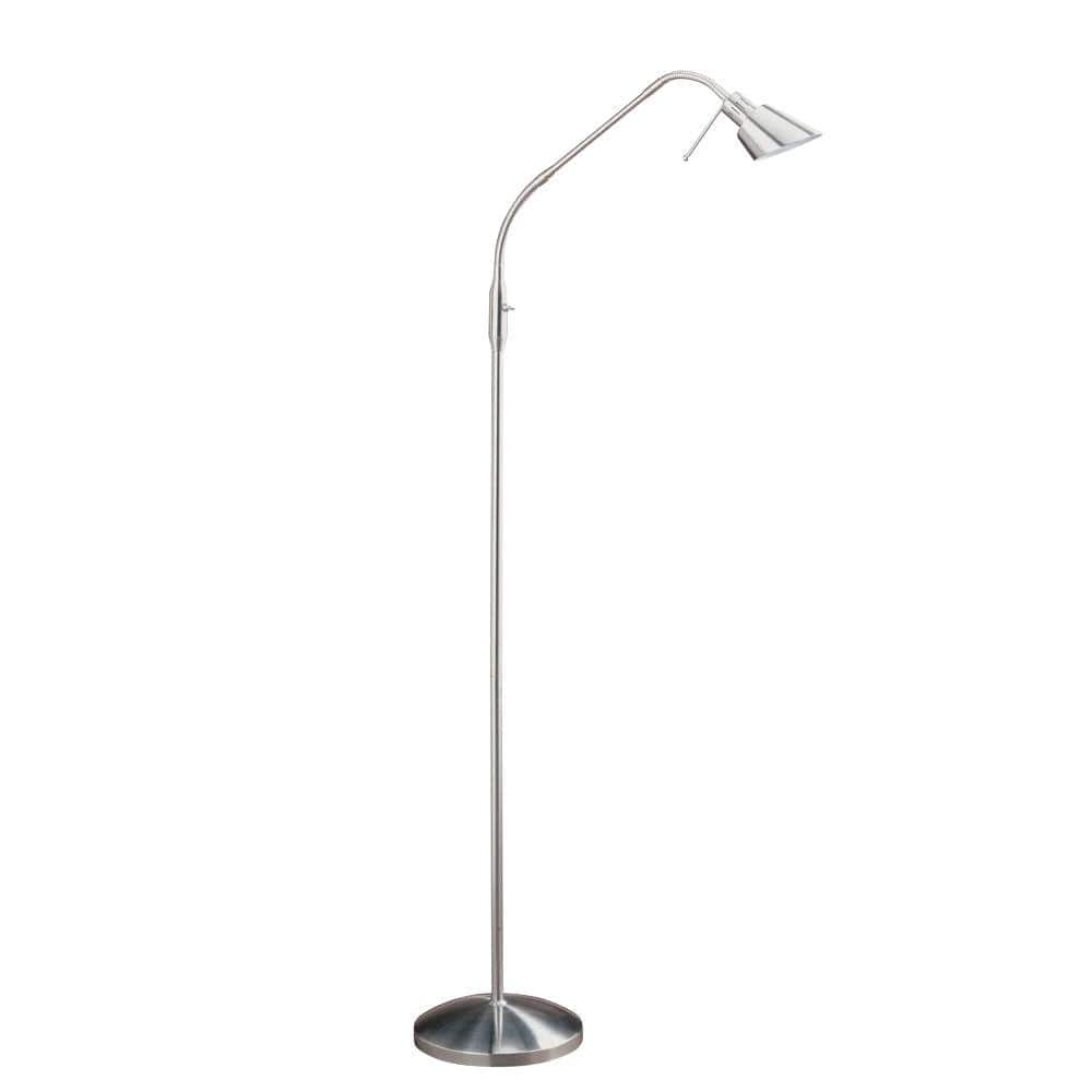FL4048-SN-Kendal Lighting Inc.-Oslo - 1 Light Floor Lamp-53 Inches Tall and 9 Inches Wide-Satin Nickel Finish