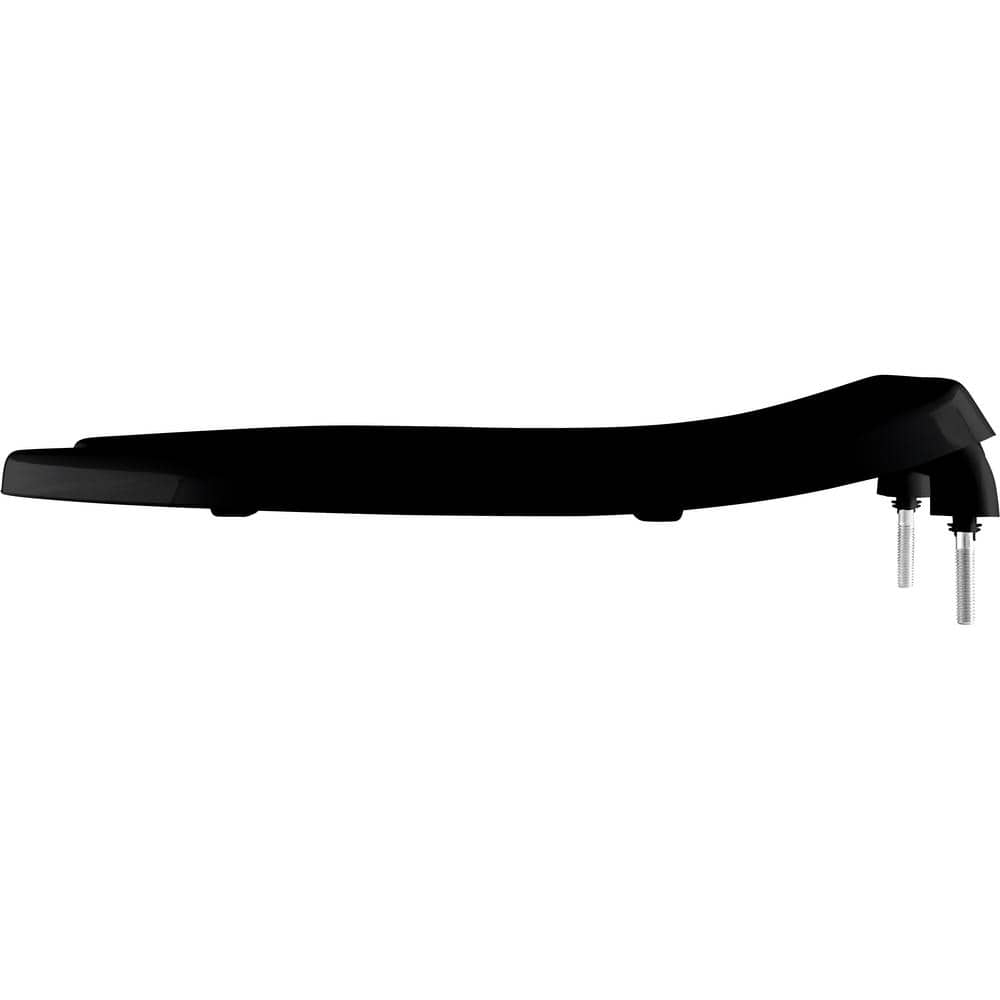 Bemis 047 1655SSCT 000 Toilet Seat Open Front Less Cover with Self Sustaining Check Hinge, Black, Elongated with Slow Close