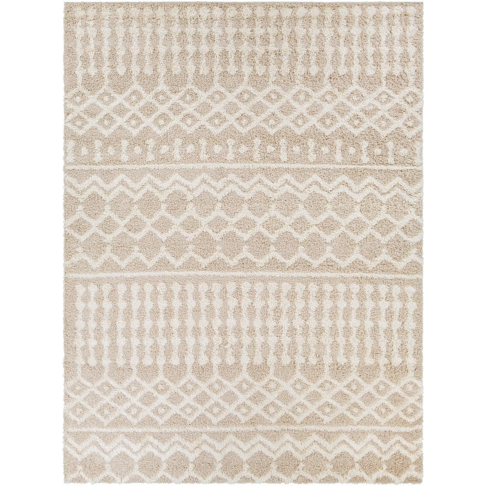 Livabliss Urban Shag Global Moroccan Area Rug,8'10" x 12',Beige