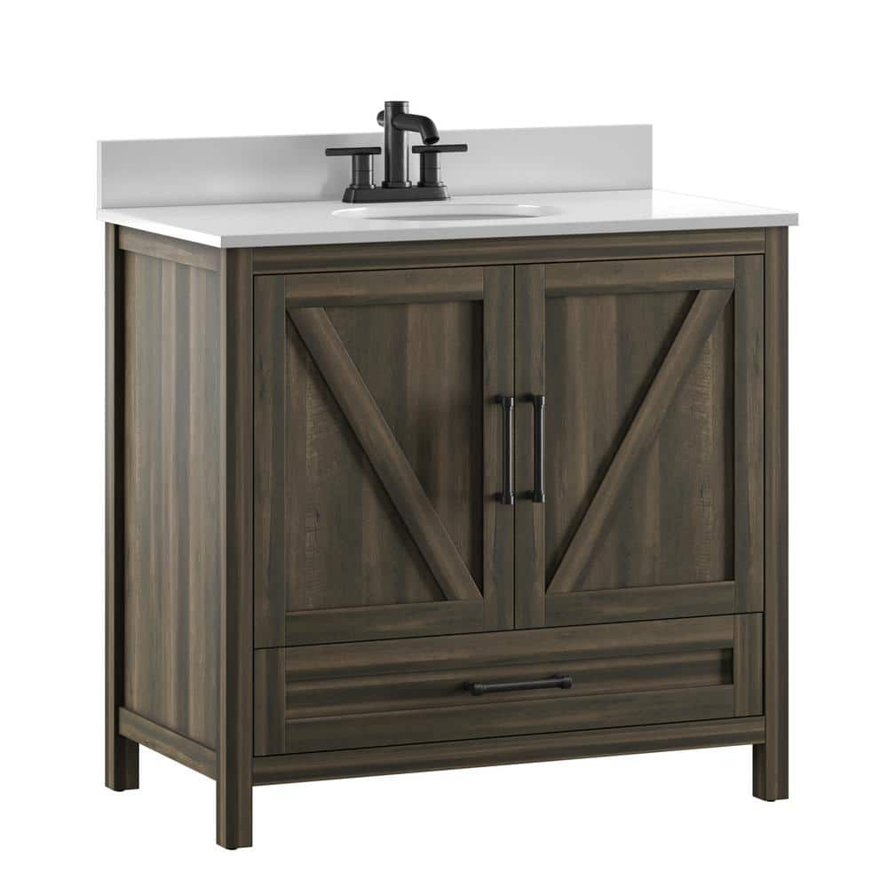 Twin Star Home 36" Single Bathroom Vanity, Canyon Lake Pine