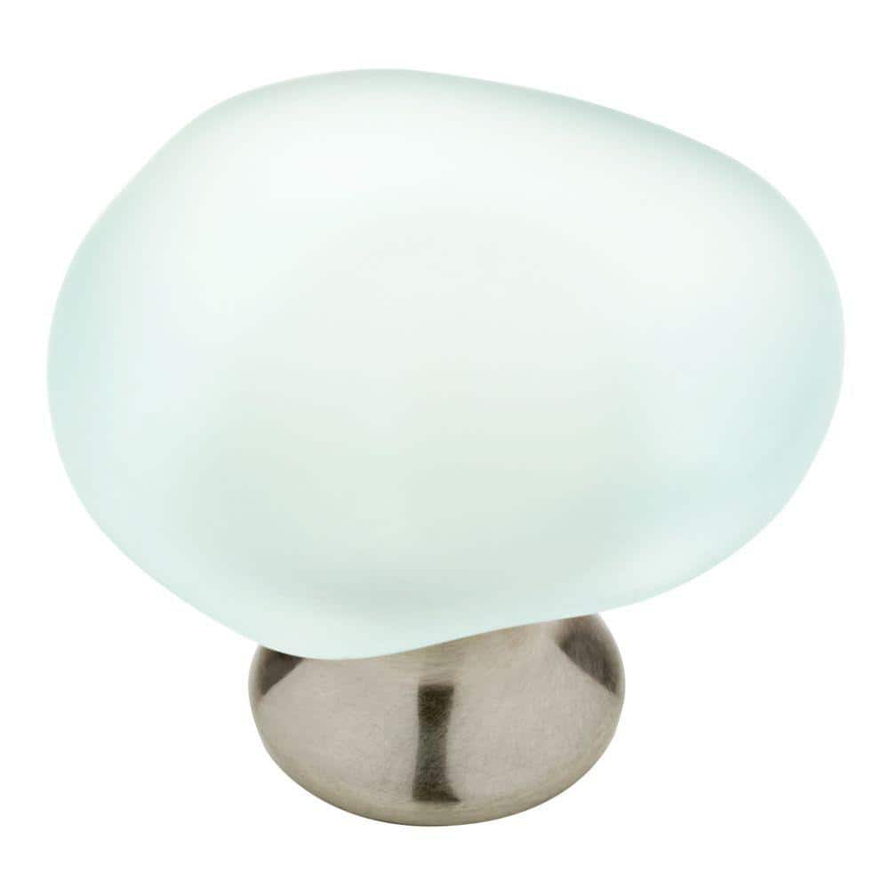 Seaglass 1-13/16 in. (47 mm) Vintage Aqua and Nickel Round Cabinet Knob