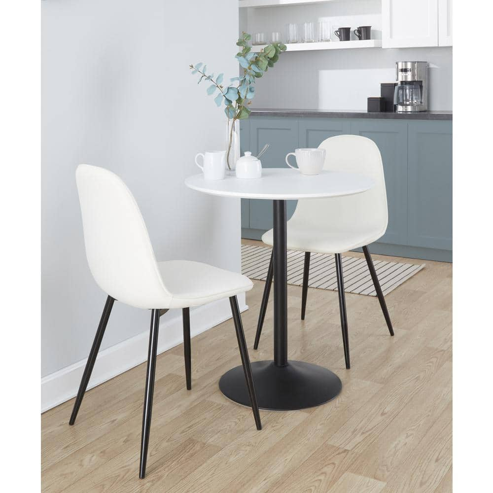 LumiSource Black Metal, White MDF Pebble 3-Height Table
