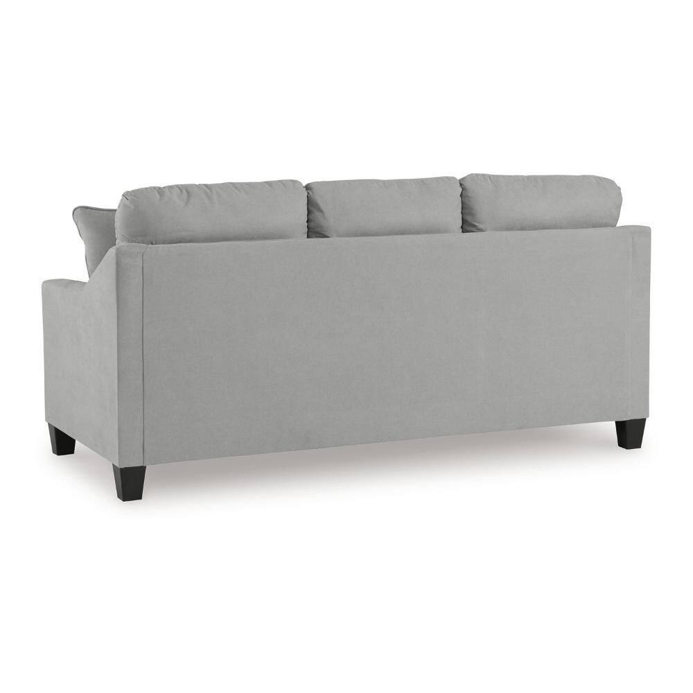 Gray Velvet Track Arm Sofa with Accent Pillows