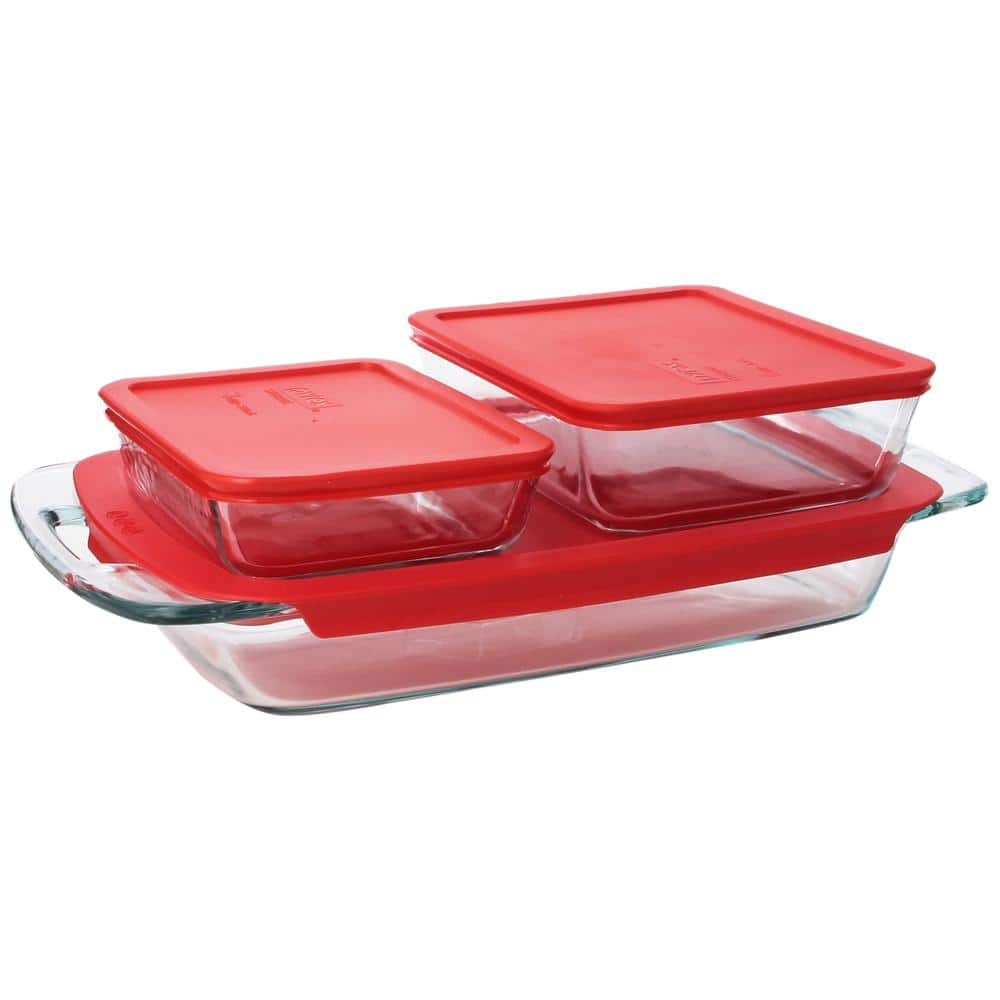 Pyrex Easy Grab Bake & Store Glass Storage Value Pack, 6-Piece