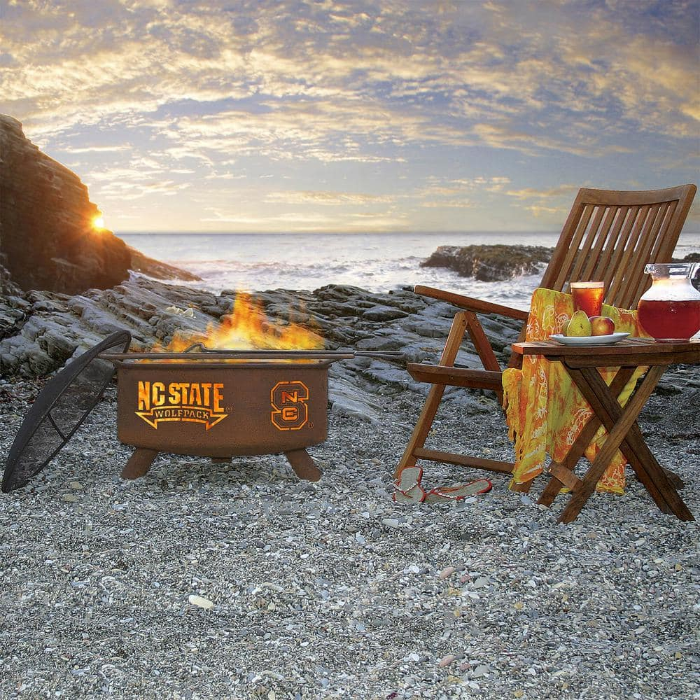 Collegiate Series 16" H x 30" W Steel Outdoor Fire Pit with Lid