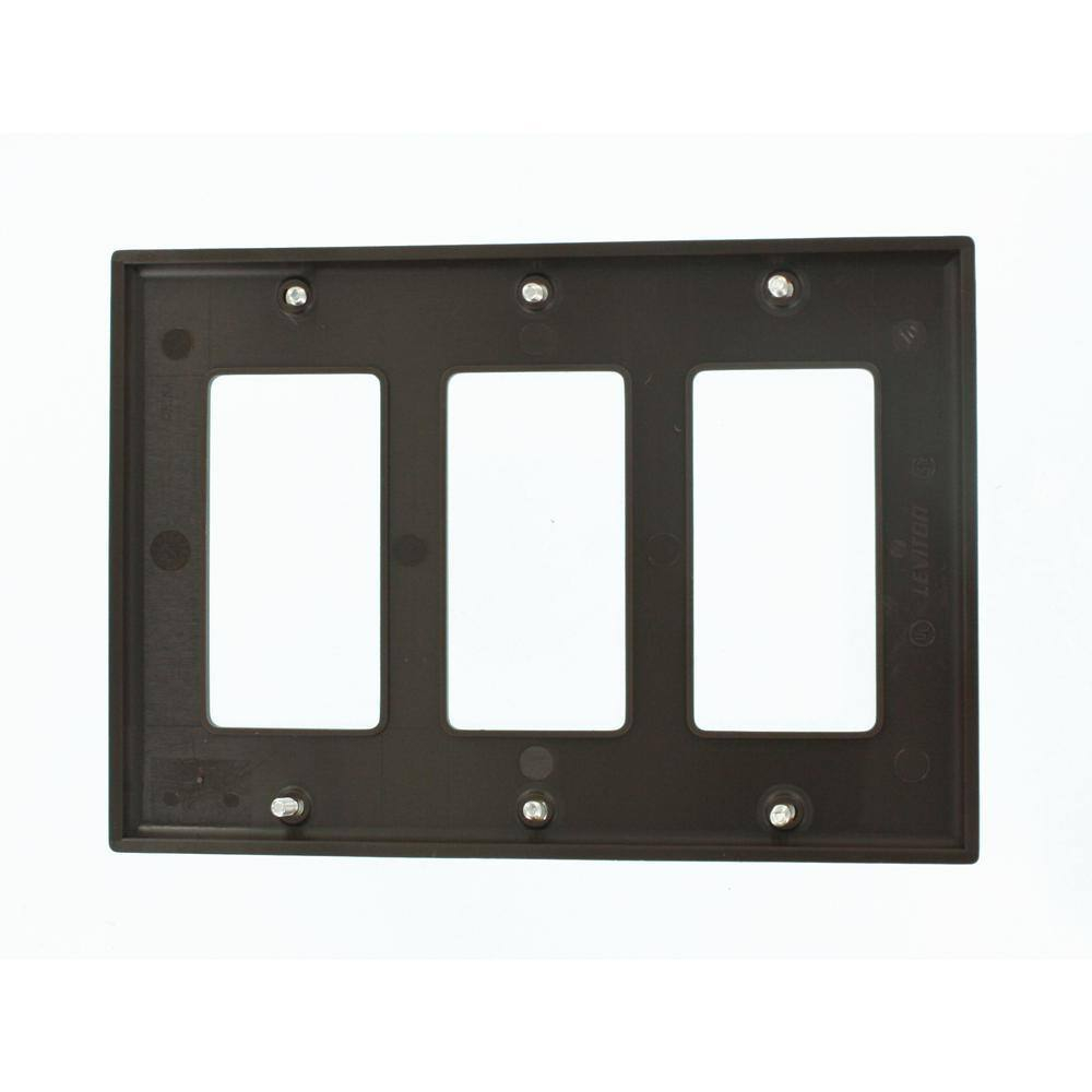 Brown Thermoplastic 3-Gang Decora Wallplate