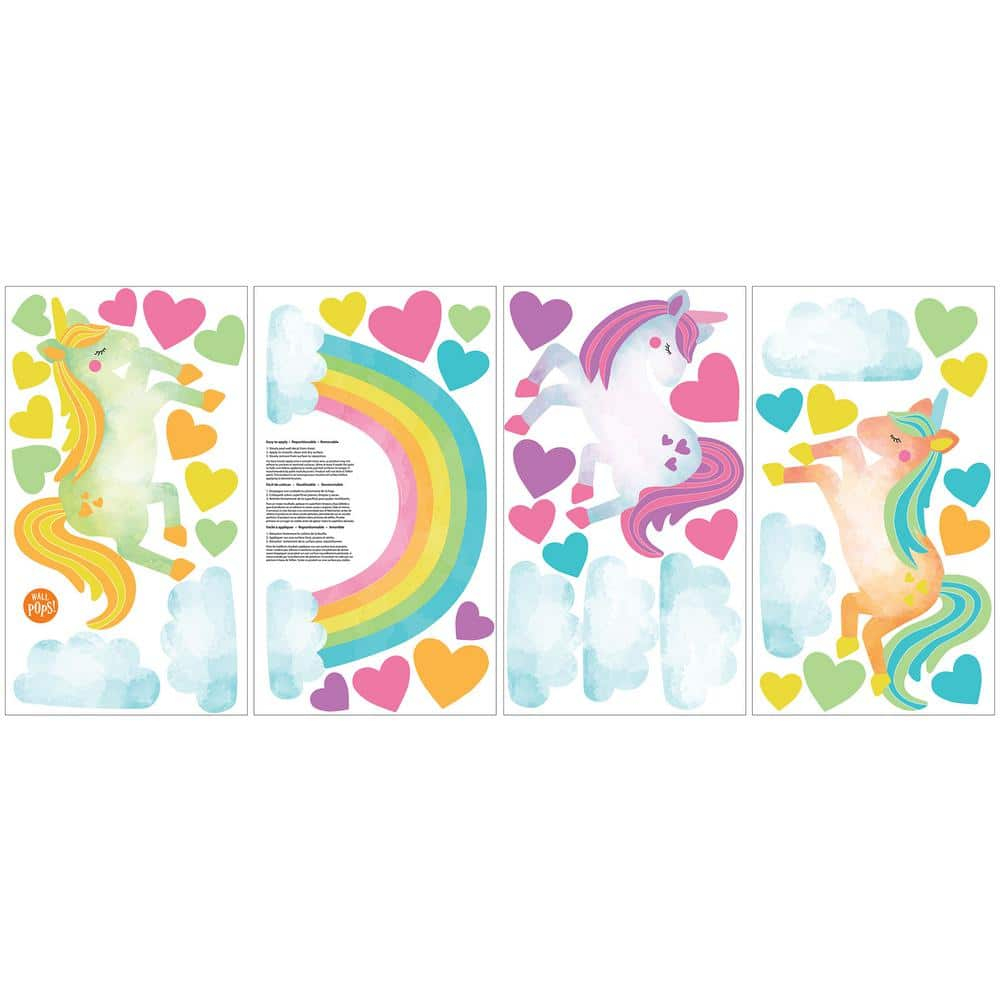 WallPops One Love Unicorns Wall Art Kit