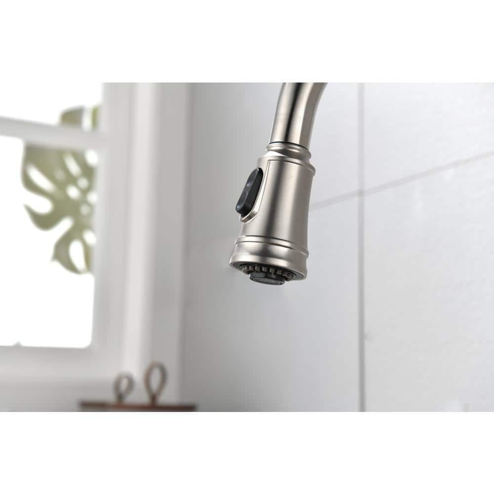 Single Handle High Arc Pull Out Kitchen Faucet,Single Level Stainless Steel Kitchen Sink Faucets With Pull Down Sprayer