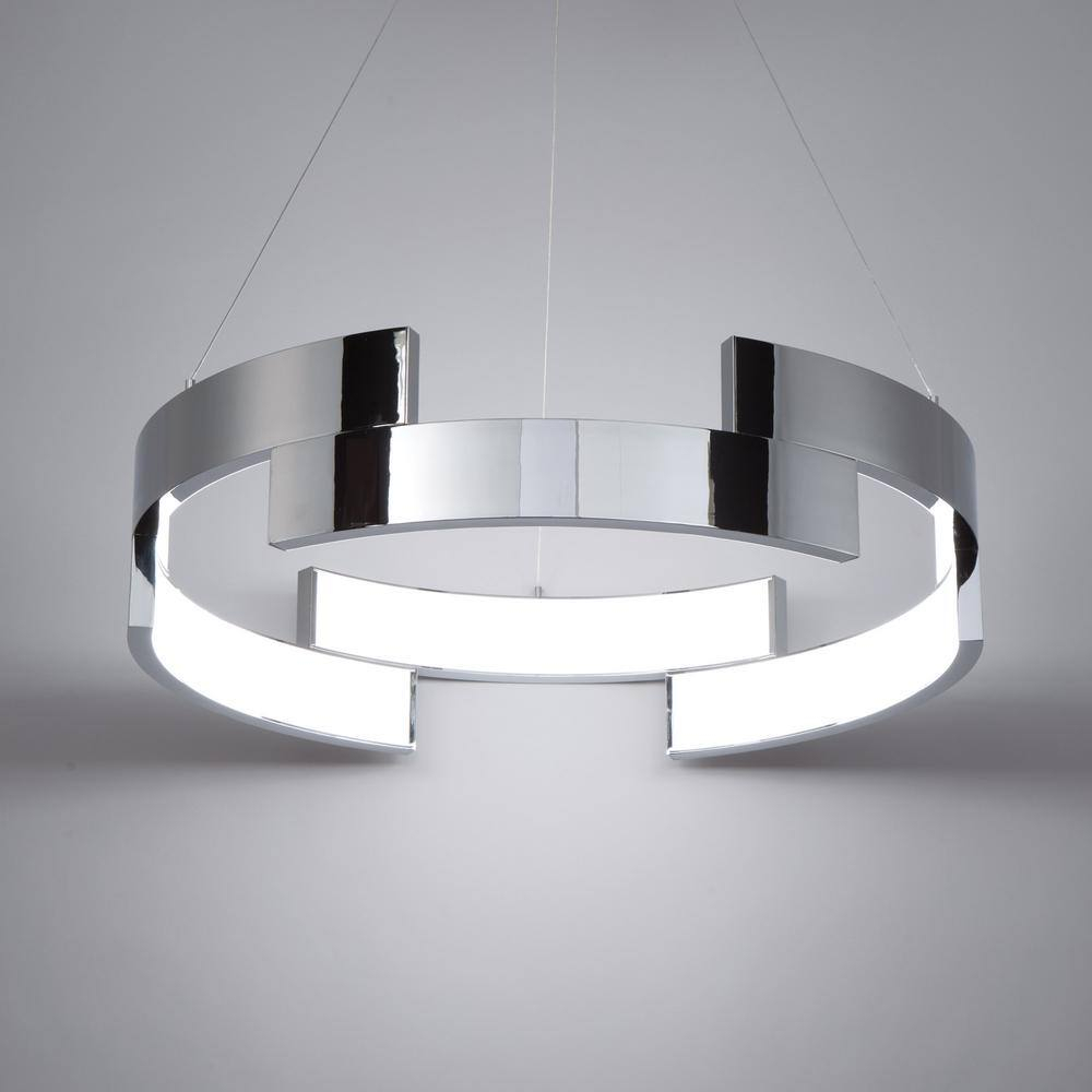 Chrome Glass LED Indoor/Outdoor Pendant Light