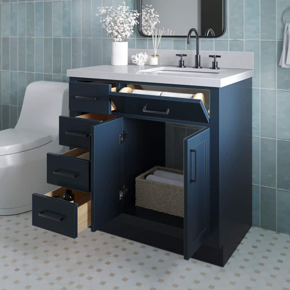 Ariel T036srcqrvo Hepburn 36" Free Standing Single Basin Vanity Set - Blue