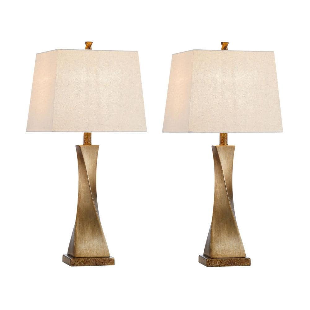 Kawoti  27" Distressed Painted Table Lamp Set (Set of 2)