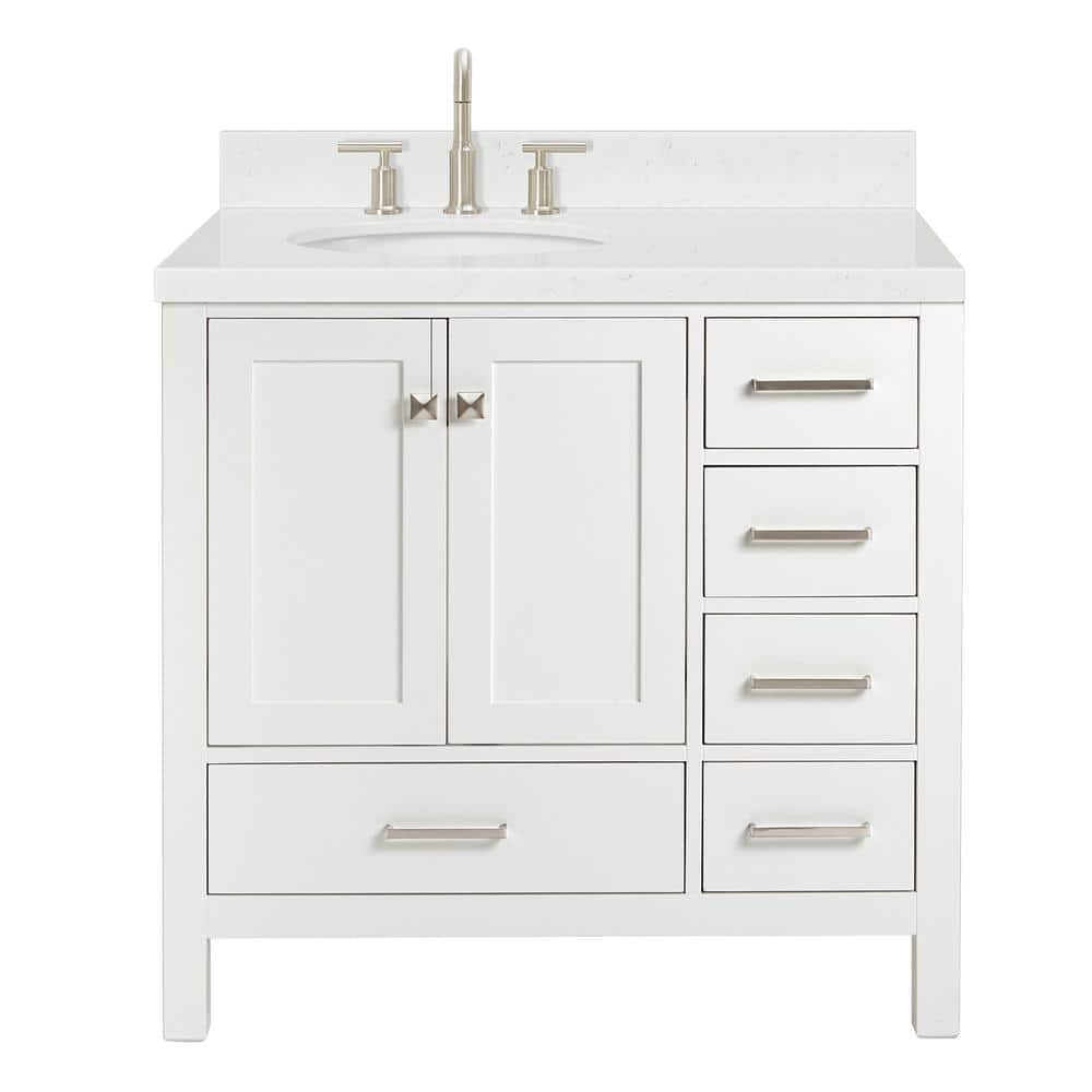 Ariel A036slcqovo Cambridge 36" Free Standing Single Basin Vanity Set - White