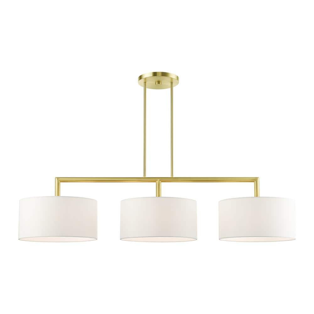 Livex Lighting Meridian 3 - Light Chandelier in  Satin Brass