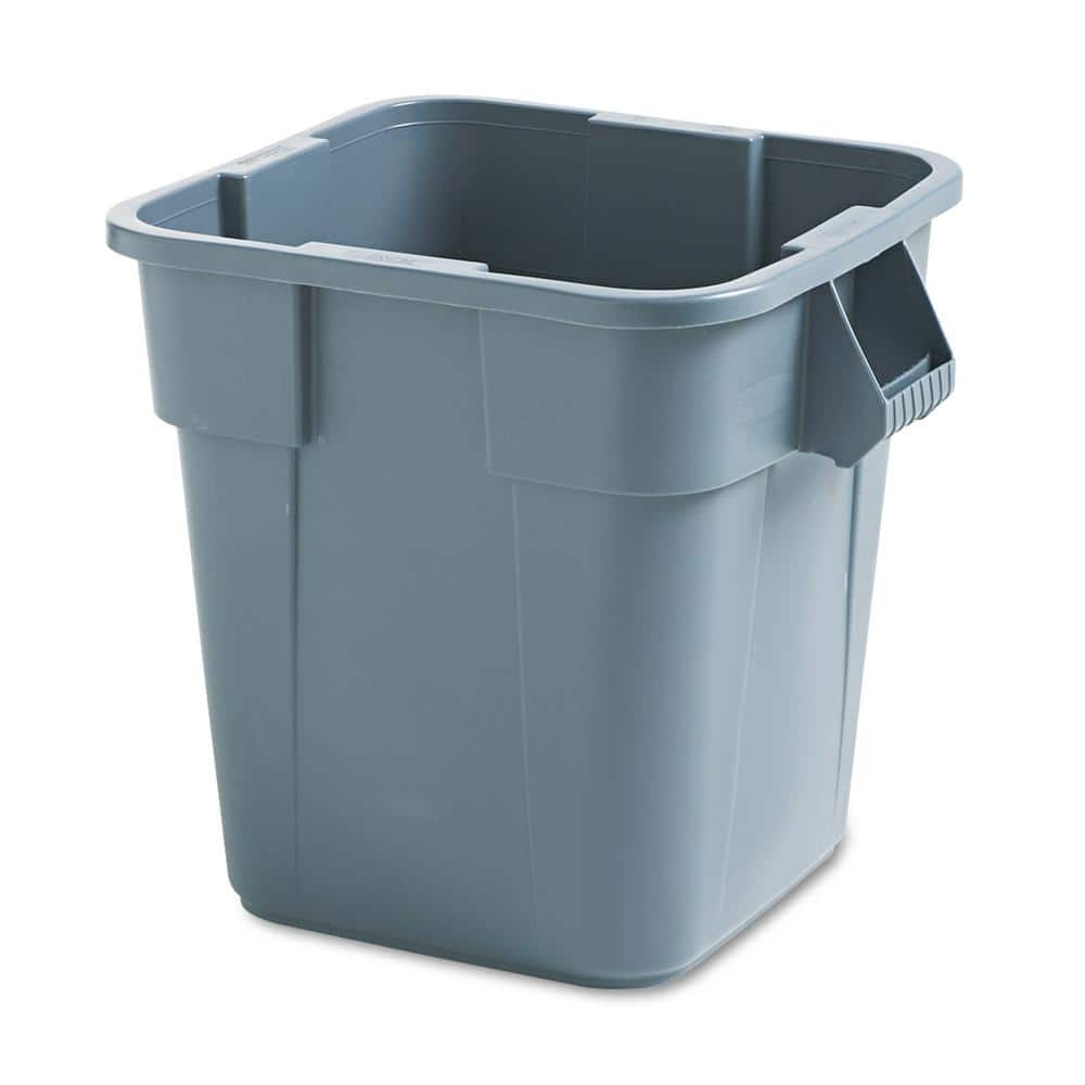 BRUTE Square Bin Storage Container without Lid, 28-Gallon, Gray (FG352600GRAY)