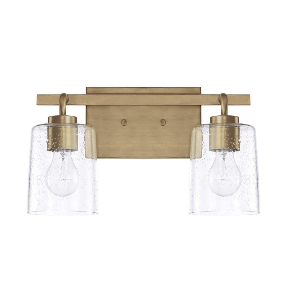 Capital Lighting 128521-449 Greyson 2 Light 15" Wide Bathroom Vanity Light - Brass