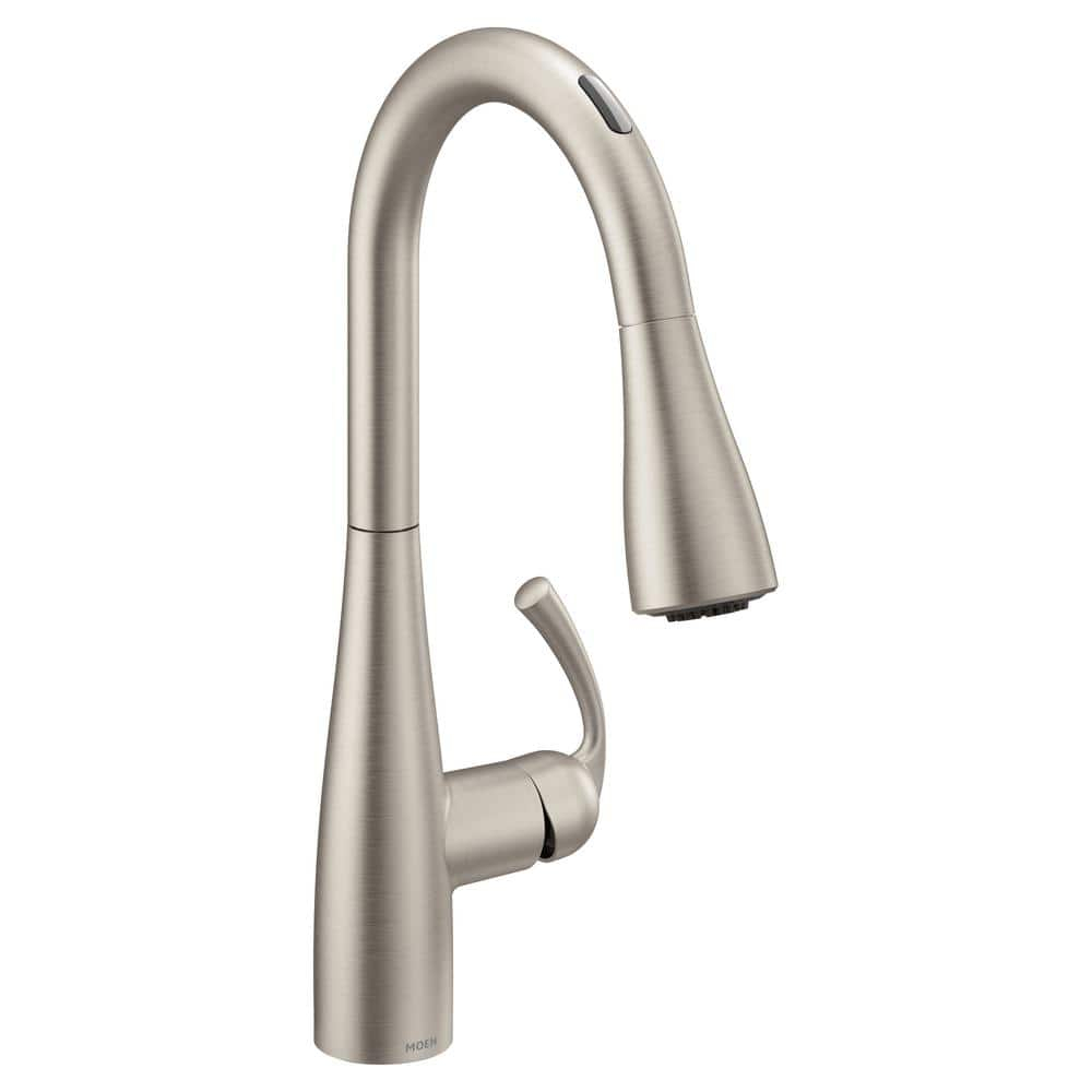 Moen Essie Spot Resist Stainless Smart Faucet Touchless Pull Down Sprayer Kitchen Faucet with Voice Control and Power Boost, 87014EVSRS