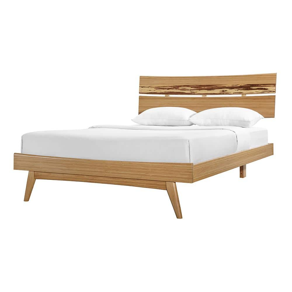 Azara Caramelized Bamboo Queen Bed with Tiger Bamboo Headboard