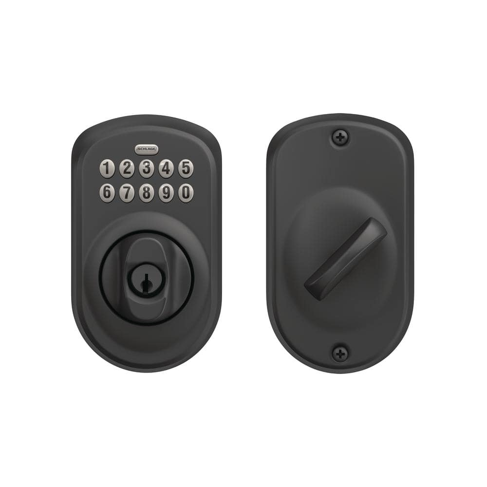 Schlage BE365 PLY 622 Keypad Electronic Deadbolt, Matte Black