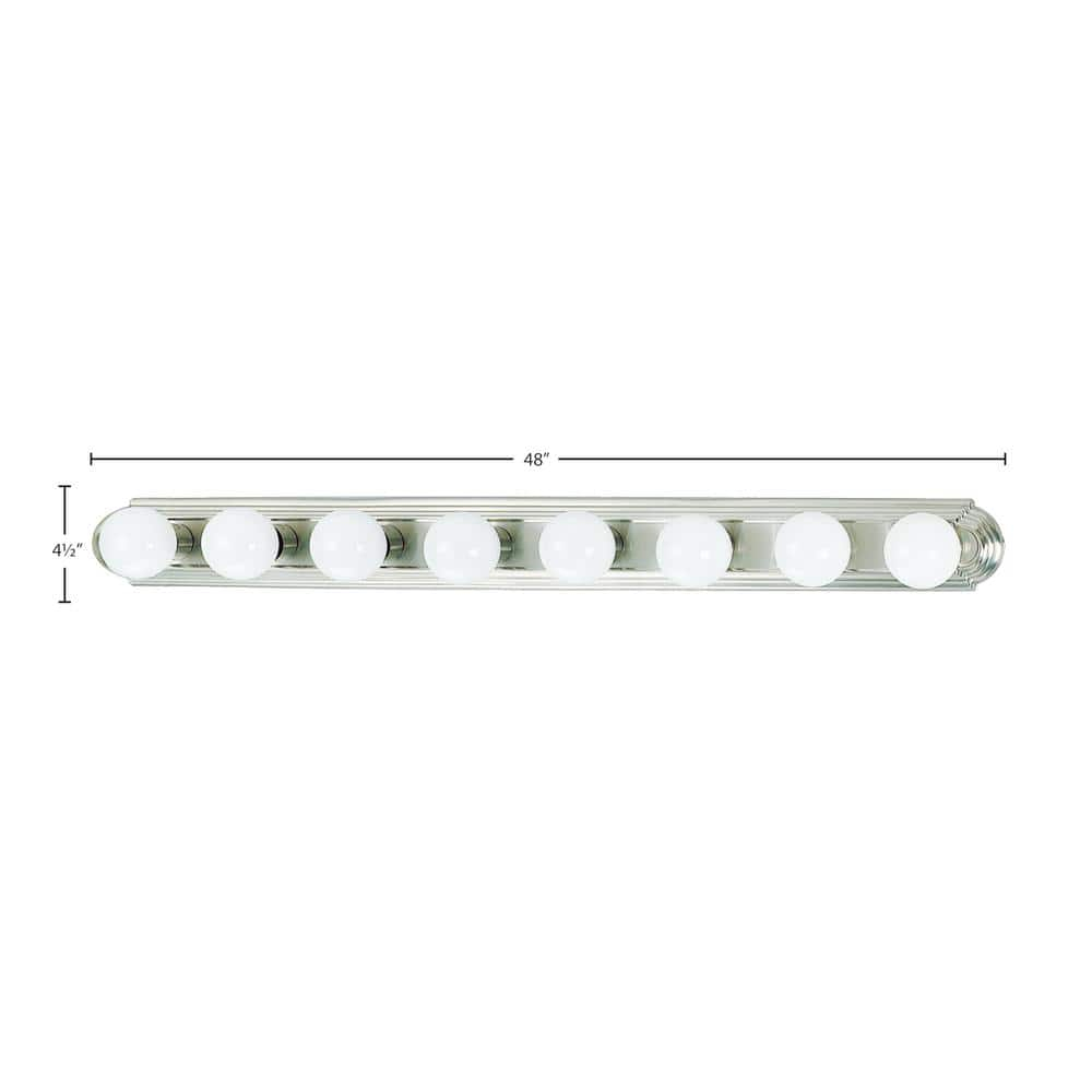 48" Brushed Nickel 8-Light Bathroom Vanity Bar