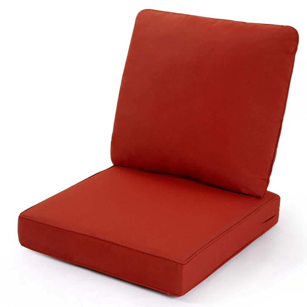 Yeahumalia Patio Deep Seat Cushions 23'' x 24'' with Removable Cover, Water and Fade Resistant, Red