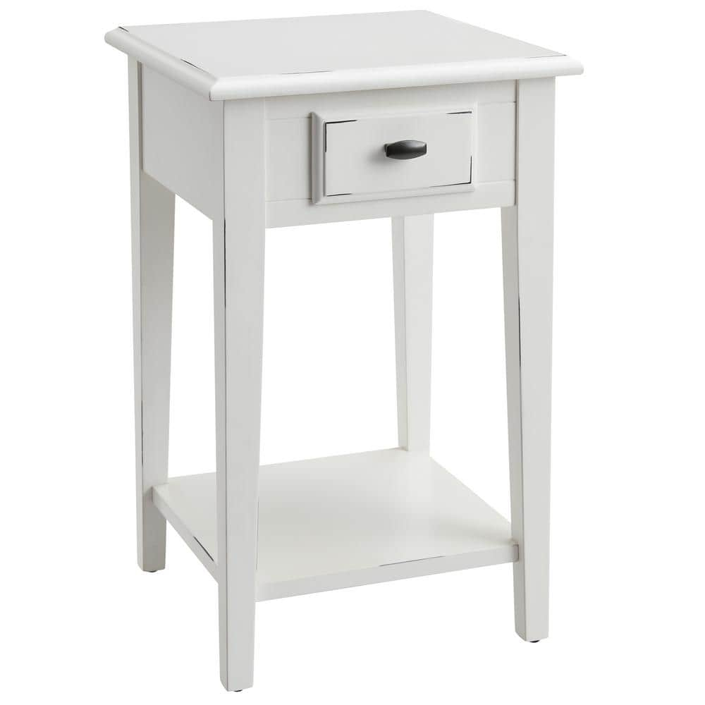 Leick Home Haven Ridge Square End Table in Farmhouse White