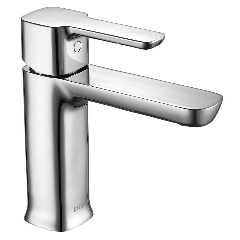 Chrome Modern Single-Hole Bathroom Sink Faucet