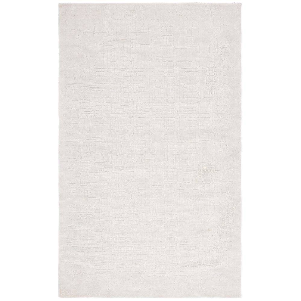 Audrey 4 ft. x 6 ft. Ivory Solid Abstract Area Rug