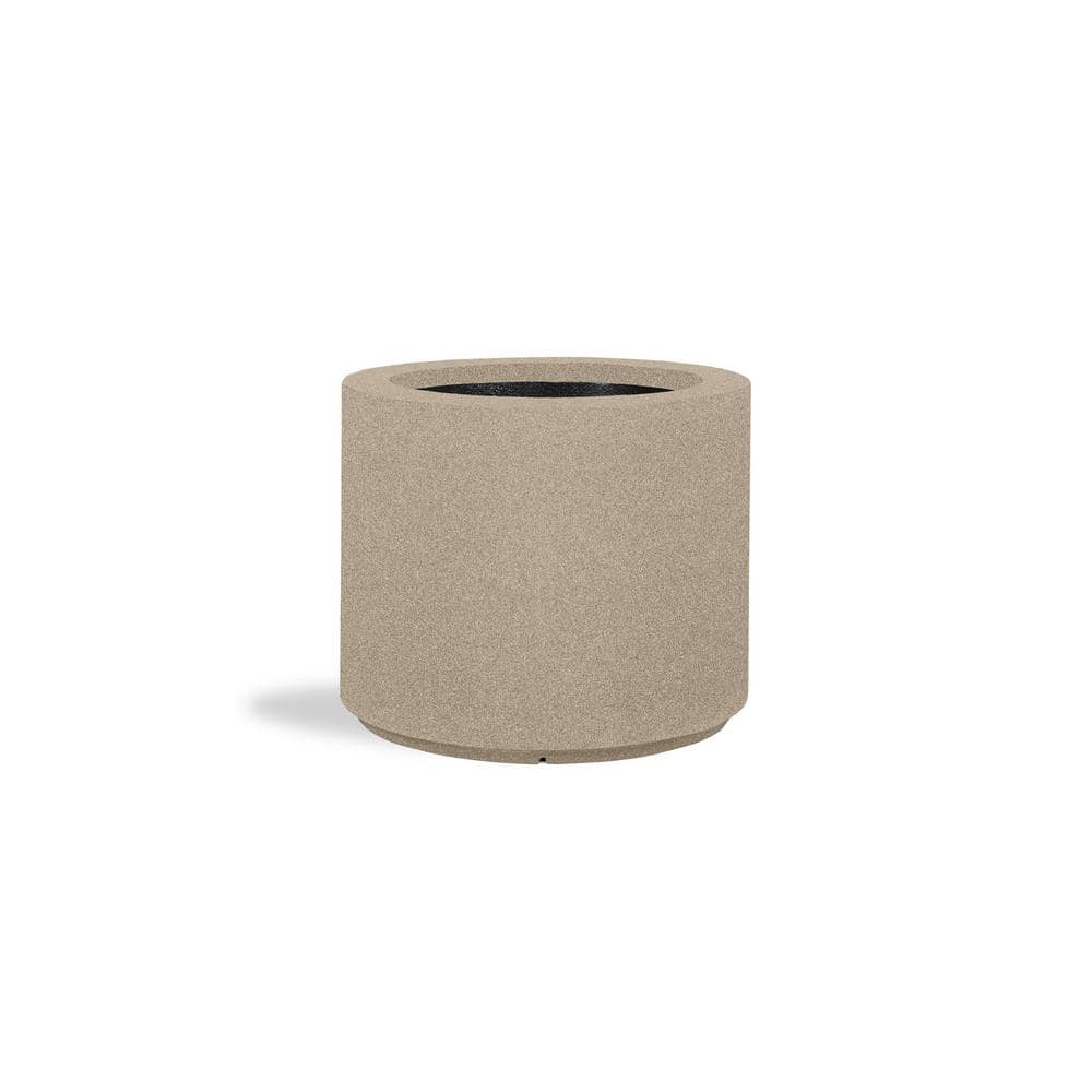 PolyStone Planters Round 19-in H x Brown Mixed/Composite Outdoor Planter