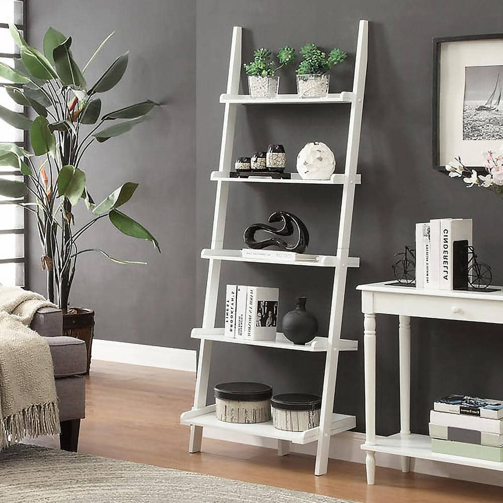 Convenience Concepts French Country Bookshelf Ladder, White