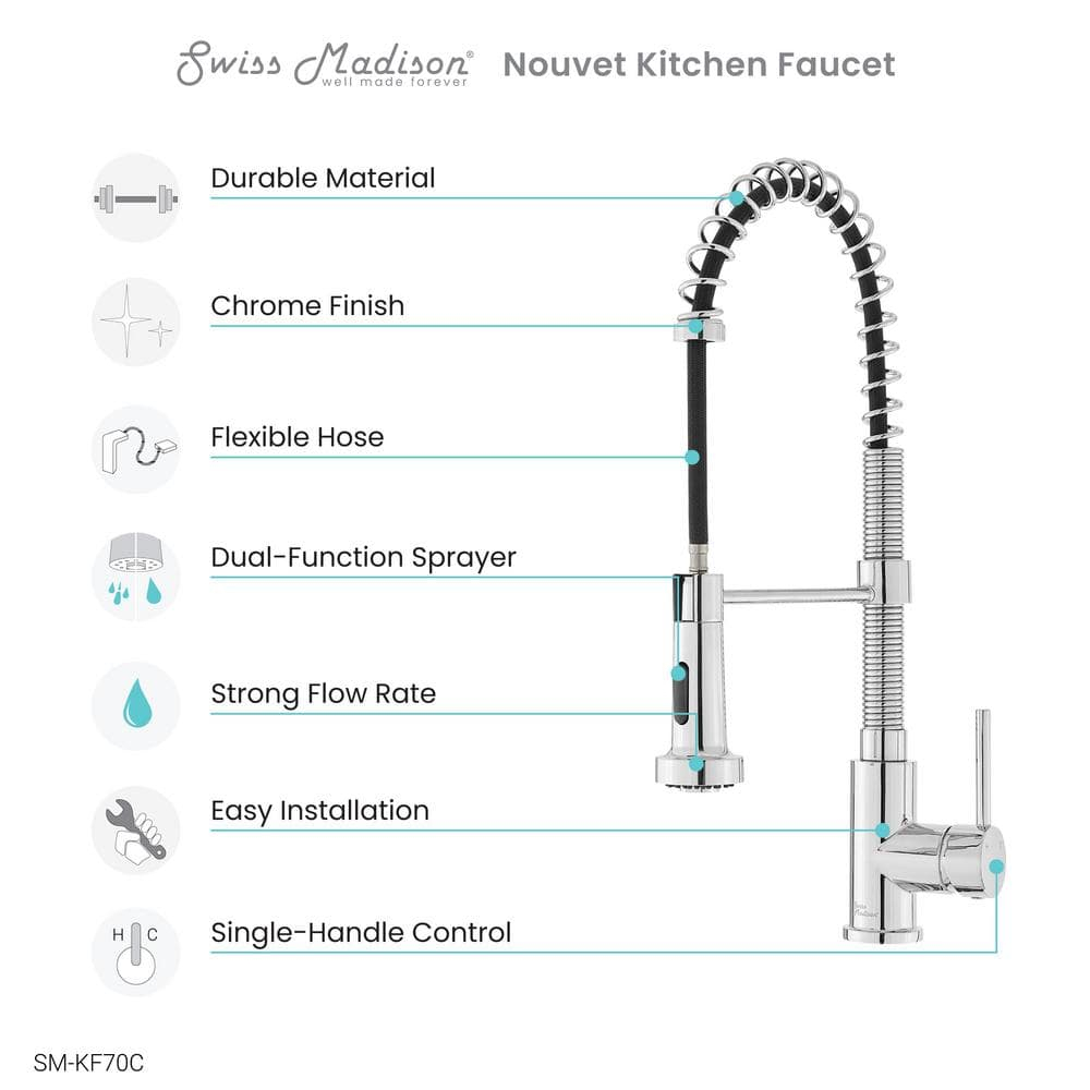 Nouvet Single Handle, Pull-Down Kitchen Faucet