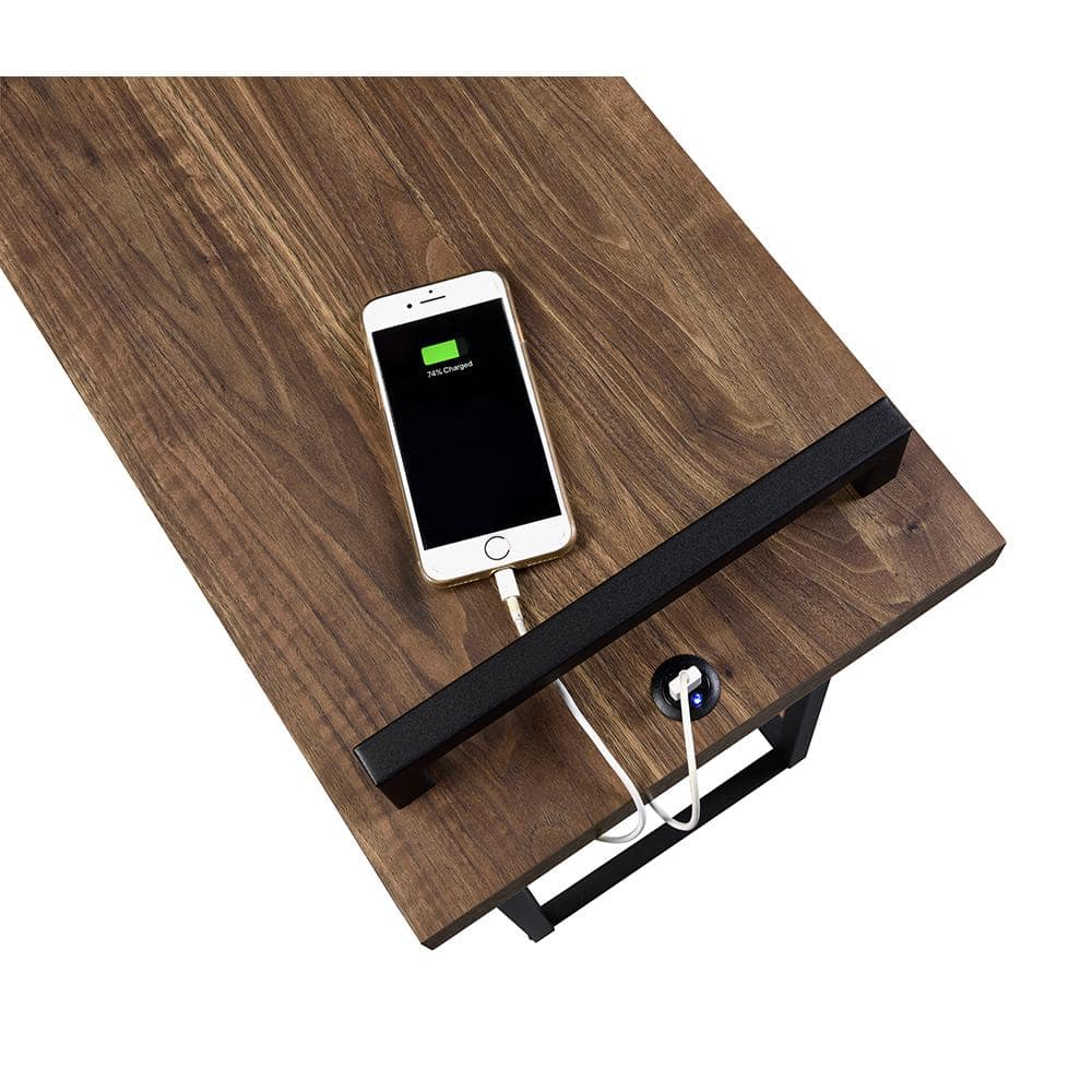 Maxwell C-shaped Accent Table with USB Charging Port