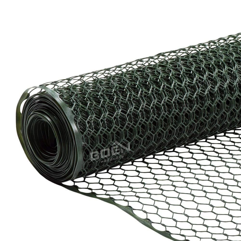 Boen Plastic Hex Chicken Wire Mesh Temporary Fence Roll 2' x 25' with Rust Resistant