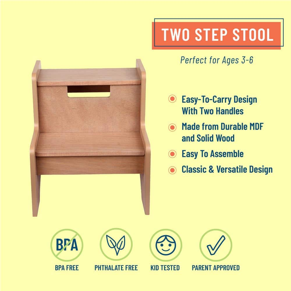 Classic Oak MDF 2-Step Stool