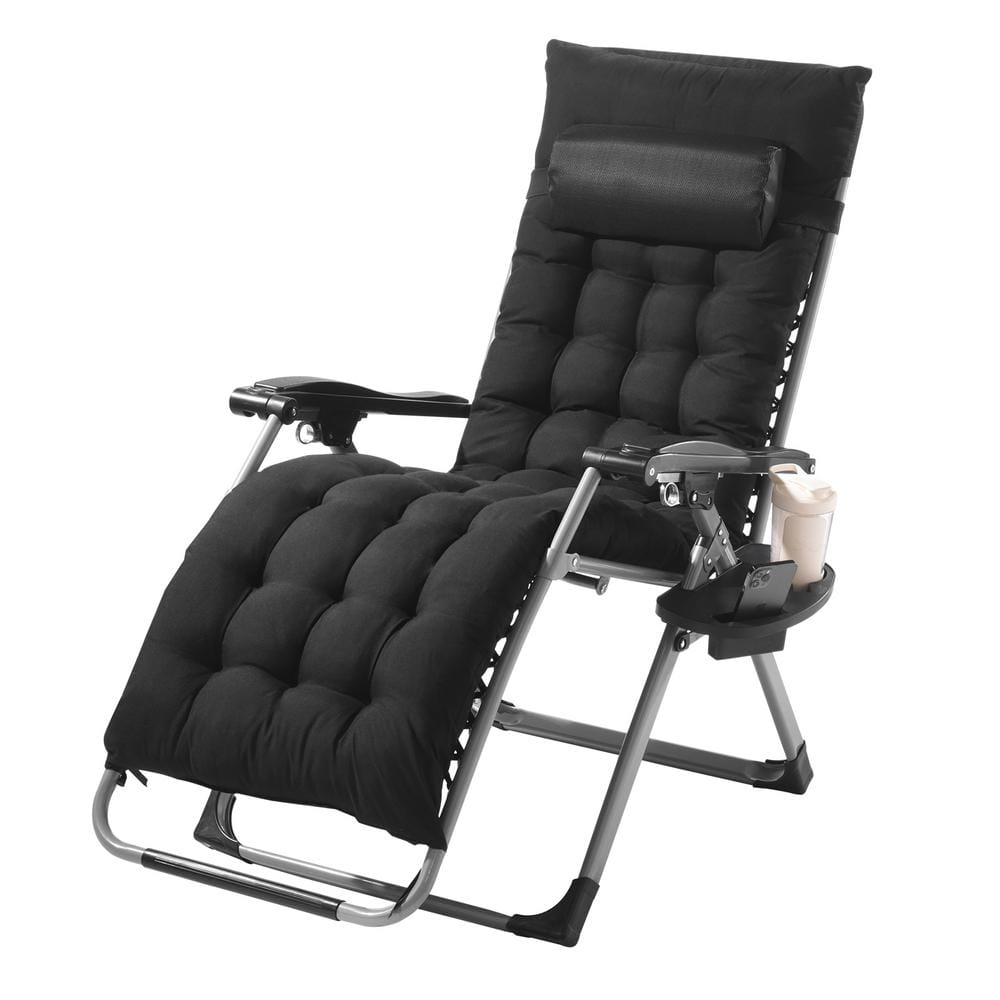 VEVOR 26" Zero Gravity Recliner Lounge Chair - Heavy-Duty Folding Indoor/Outdoor Lounger