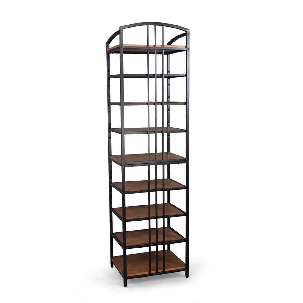 Homestock Modern Tribal Treasures Brown Wood Closet Wall Shelf Unit