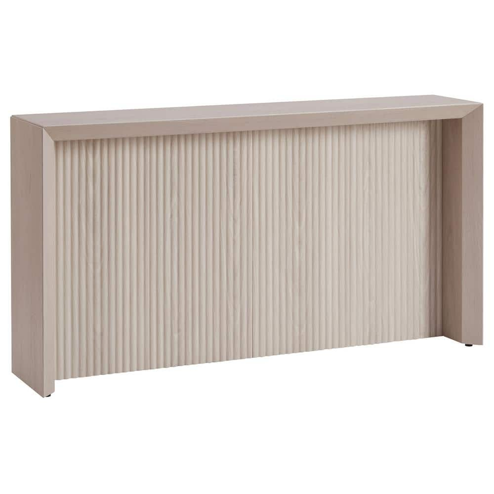 Evelyn&Zoe Modern/Contemporary 56" Wide Alder White Console Table