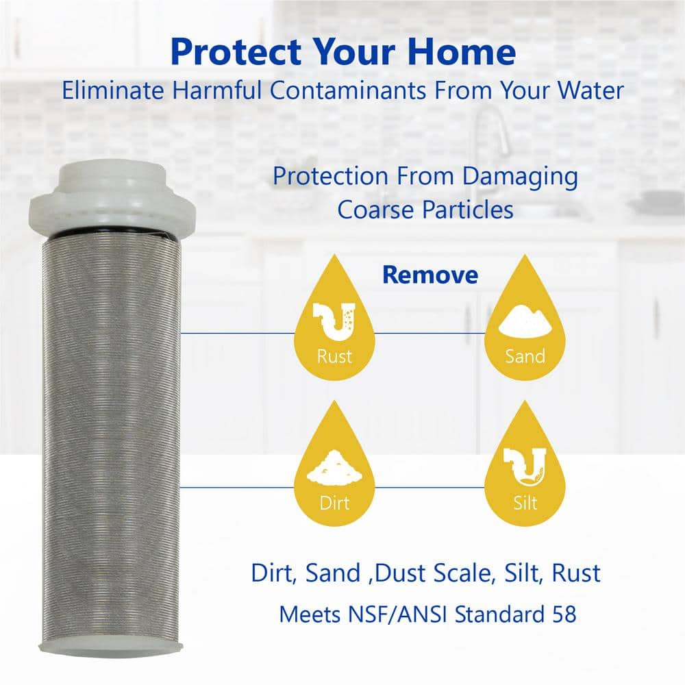 Express Water Whole House Sediment Water Filter – Spin Down Home Water Filtration System – 50 Micron Reusable Sediment Filter Cartridge – 1” and 3/4" Compatible with Filter, Mounting Bracket, Adapters
