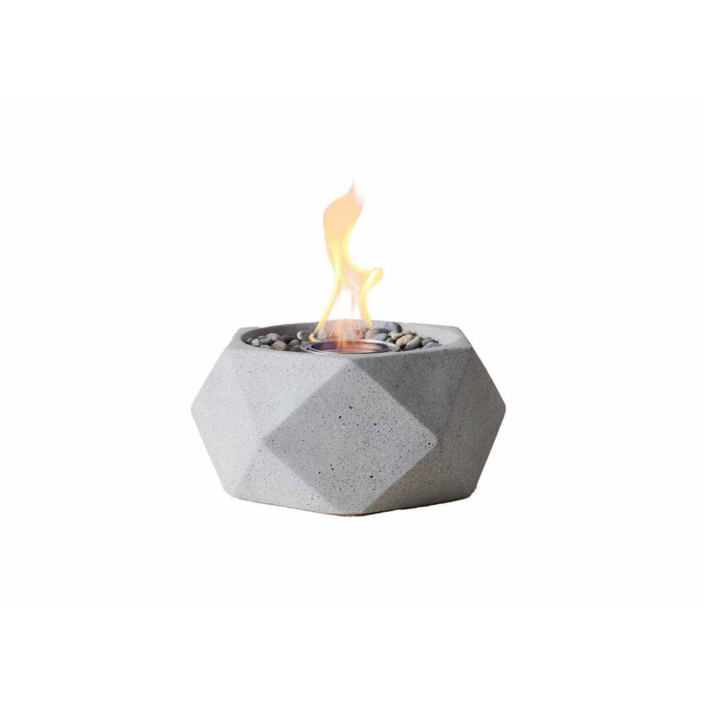 TerraFlame TerraFlame Geo Concrete Table Top Gel Fuel Fire Bowl - Indoor and Outdoor Use