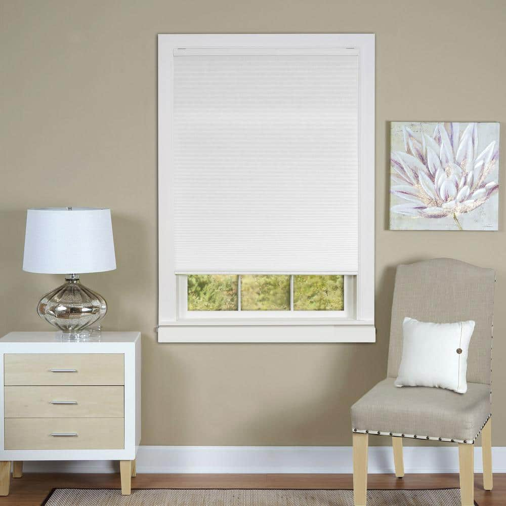 Achim Top Down Bottom Up Indoor Cordless White Polyester Light Filtering Window Cellular Shade, 64" L x 27" W