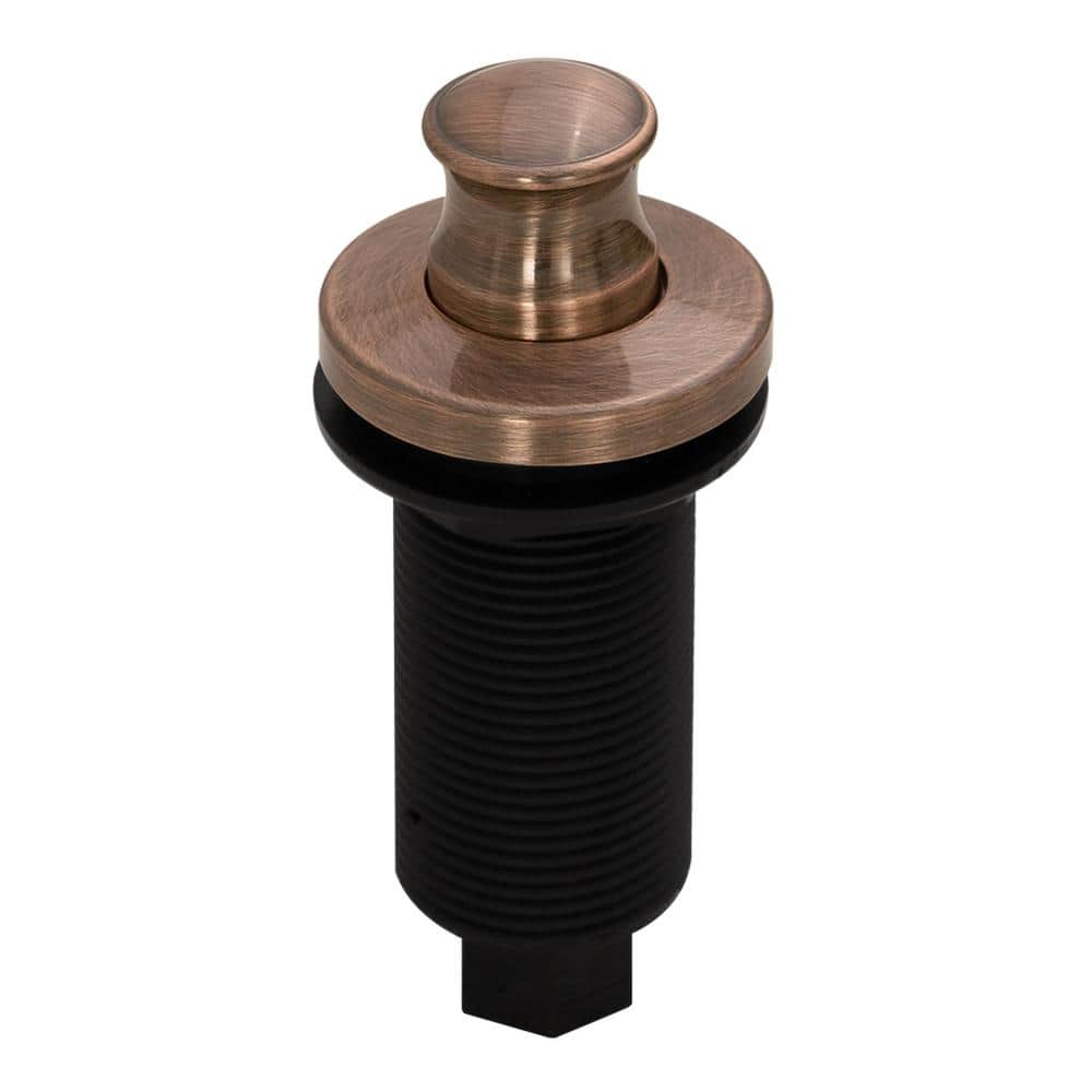 Garbage Disposal Air Switch with Air Hose - Solid Brass Button, Antique Copper Air Switch with Long Button - AK79002