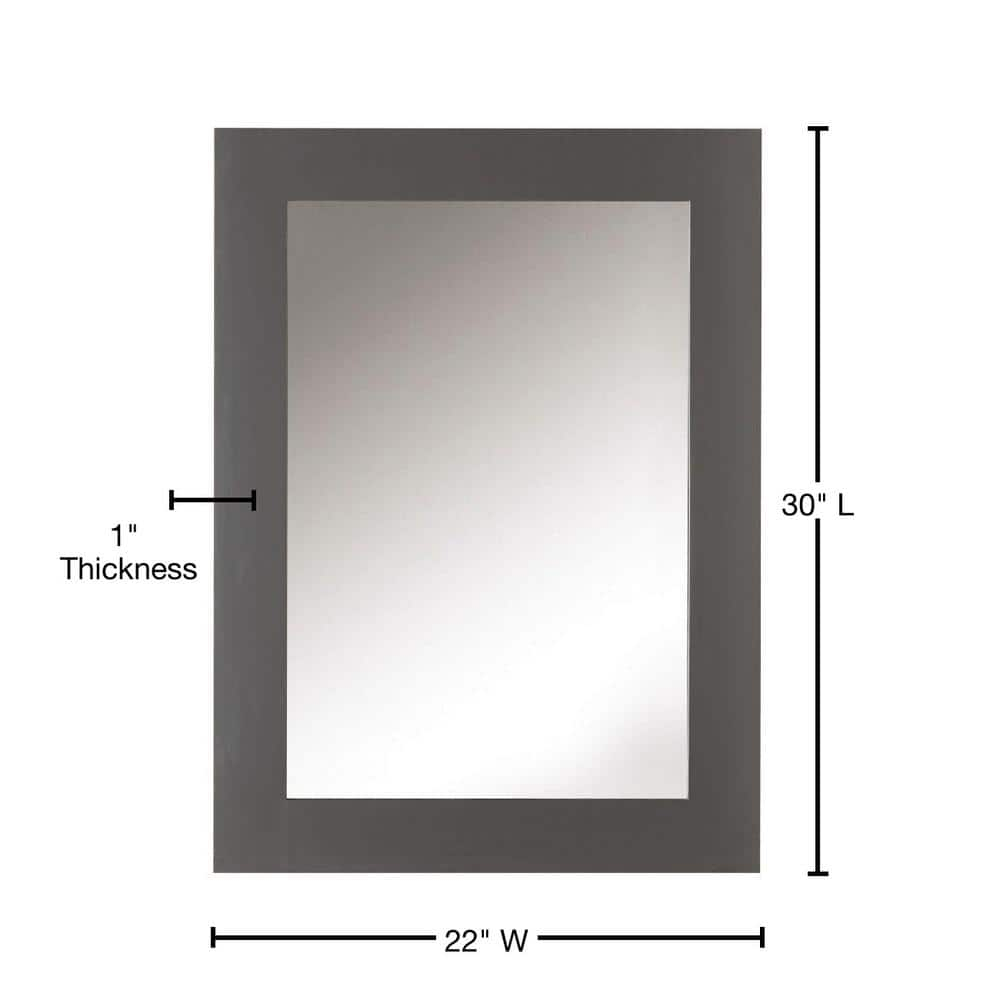 Sonoma 22 in. W x 30 in. H Rectangular Framed Wall Mount Bathroom Vanity Mirror in Dark Charcoal
