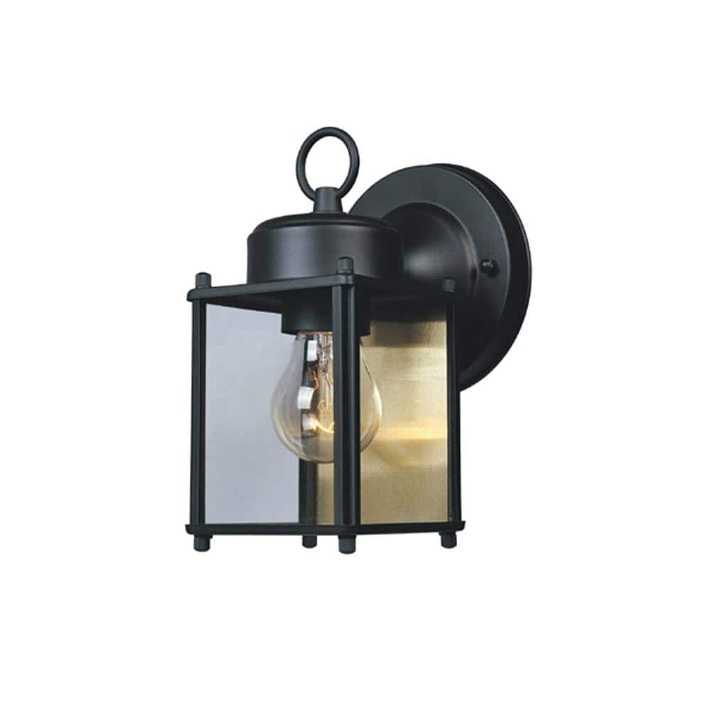 Designers Fountain Outdoor Wall Mount Lantern Sconce, Black Finish, Weather Resistant, Clear Glass, Porch Light, Exterior Lighting Fixture, Outdoor Lights for House, Patio, Garage, 1161-BK