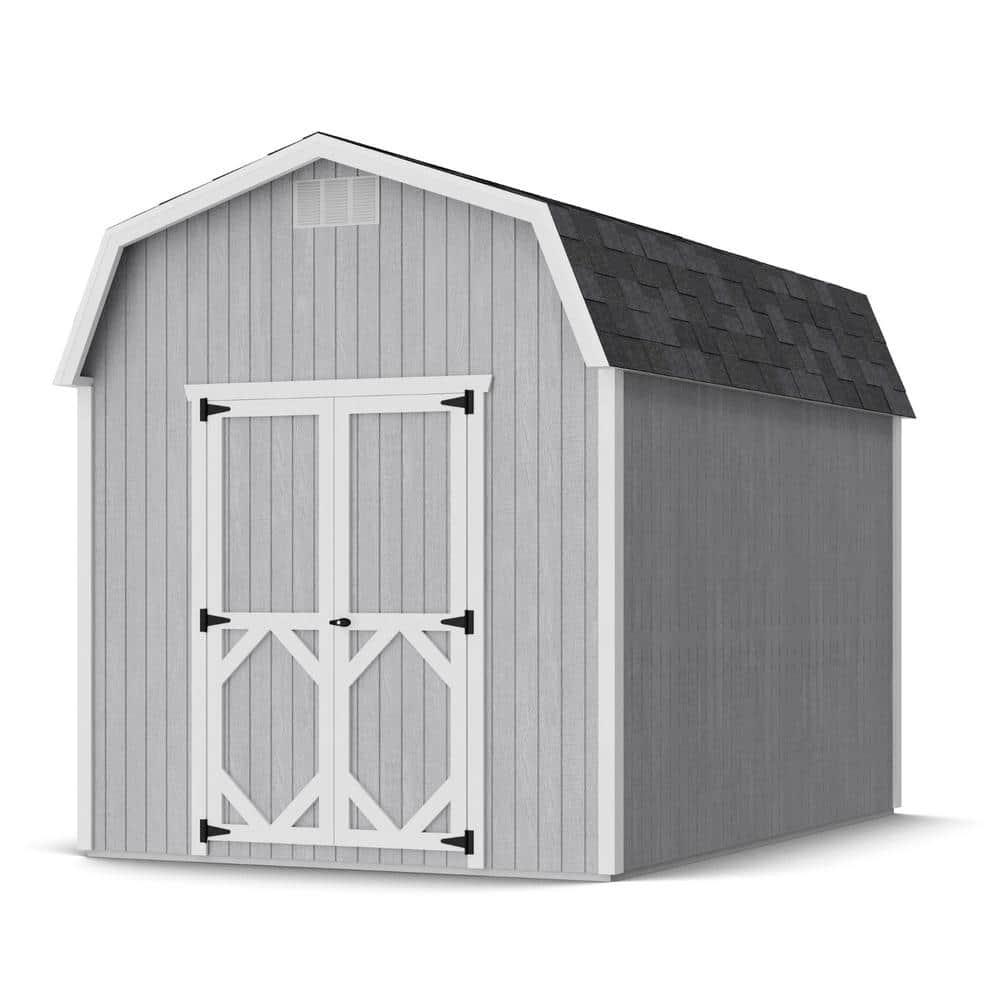 Little Cottage Co. 8x12 Classic Gambrel Barn with 6 ft. Sidewalls and Floor, Outdoor Wood Storage Shed Do-It-Yourself Precut Kit